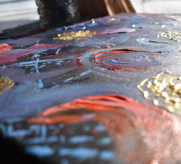 Abstract Painting With Gold Flowers - Image 11