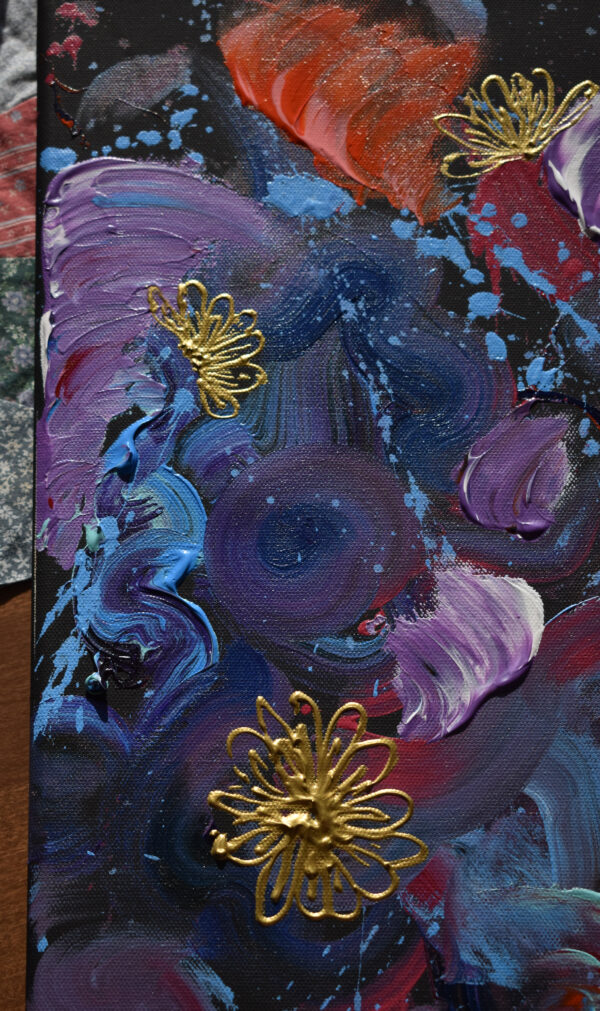 Abstract Painting With Gold Flowers - Image 14
