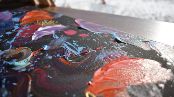 Abstract Painting With Gold Flowers - Image 16