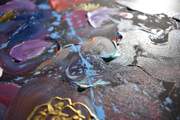 Abstract Painting With Gold Flowers - Image 5