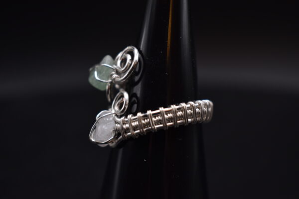 Adjustable Silver or Gold Wire Stone Ring - Image 3