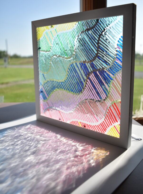 Rainbow Stripe Ombre Stained Glass
