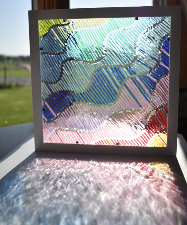 Rainbow Stripe Ombre Stained Glass - Image 2