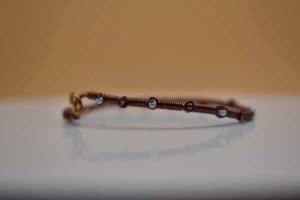 Bronze, Purple, & Blue Wire Bracelet - Image 2