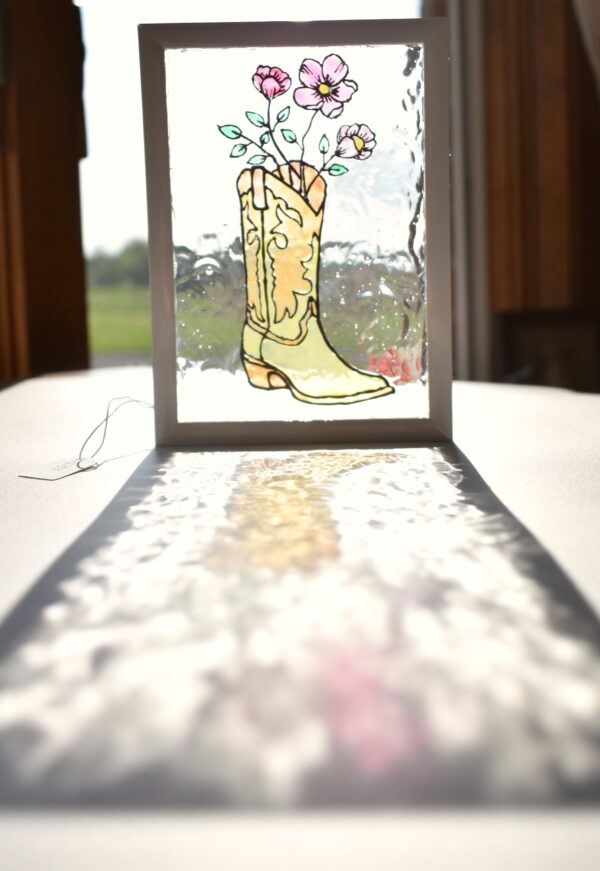 Cowgirl Flowers Stained Glass - Image 2