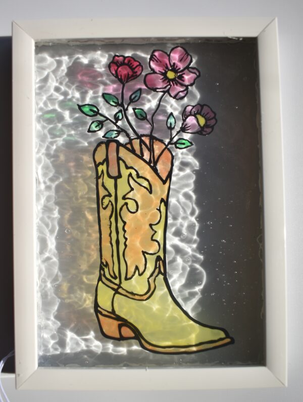 Cowgirl Flowers Stained Glass - Image 4