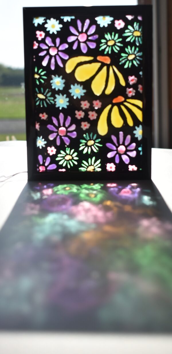 Dark Flower Blob Stained Glass - Image 3