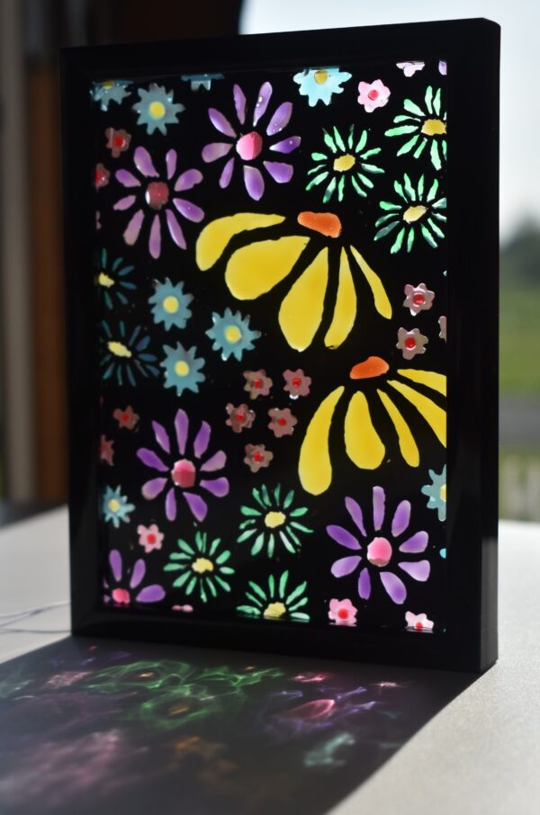 Dark Flower Blob Stained Glass - Image 5