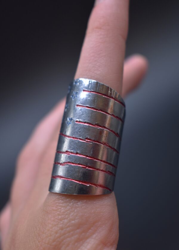 American Flag G>/\\/ Spoon Ring - Image 3