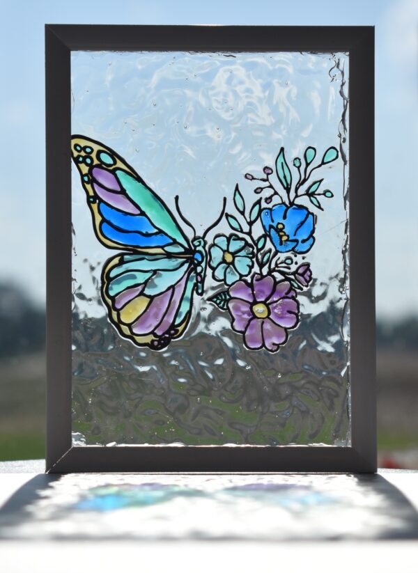 Flower Butterfly Stained Glass