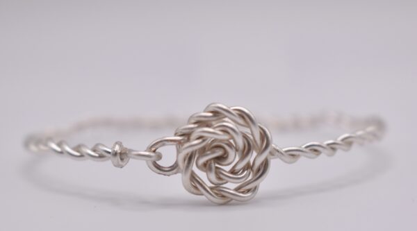 Silver Wire Rose Bracelet - Image 2