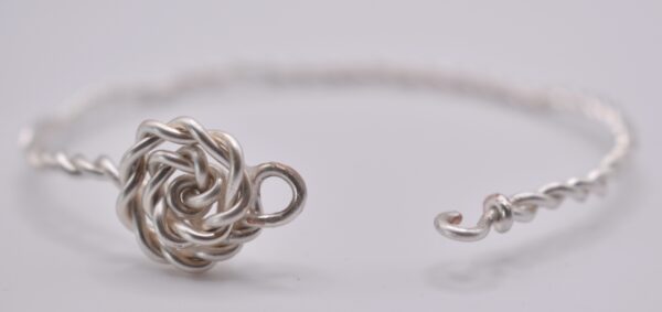 Silver Wire Rose Bracelet - Image 4
