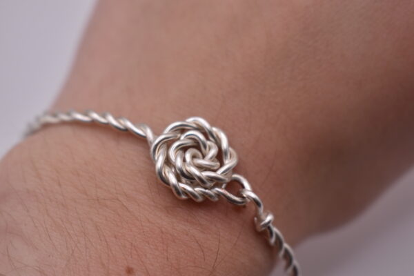 Silver Wire Rose Bracelet