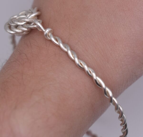 Silver Wire Rose Bracelet - Image 5