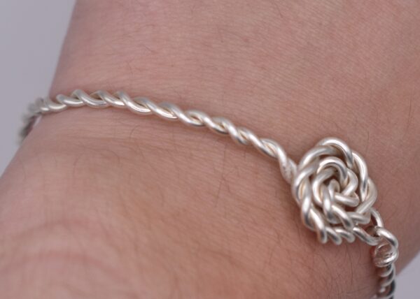 Silver Wire Rose Bracelet - Image 6
