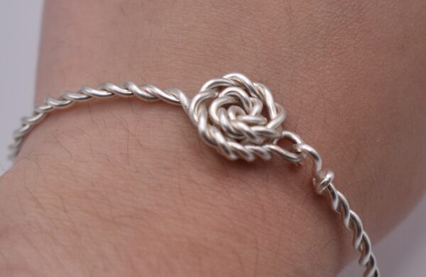 Silver Wire Rose Bracelet - Image 7