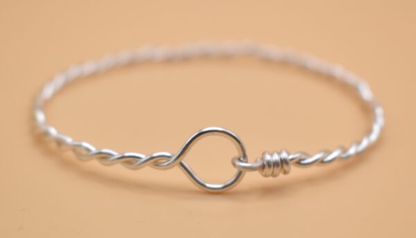 Silver Twisted Wire Bracelet - Image 2