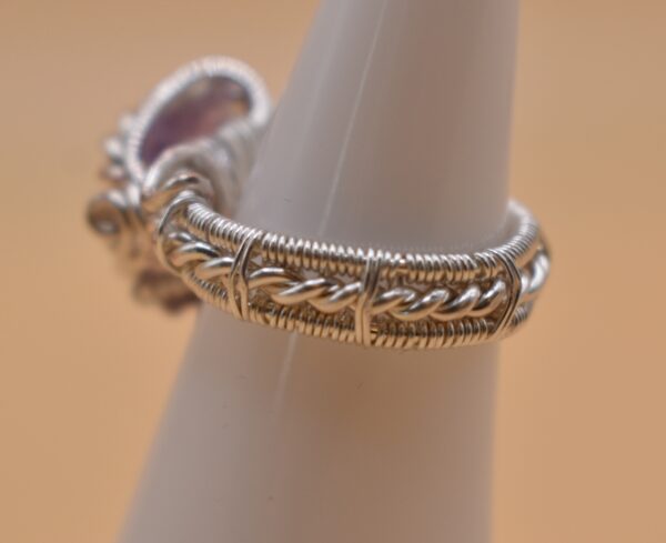 Purple Stone Silver Wire Ring - Image 7