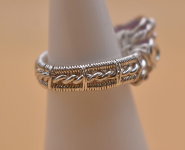 Purple Stone Silver Wire Ring - Image 8