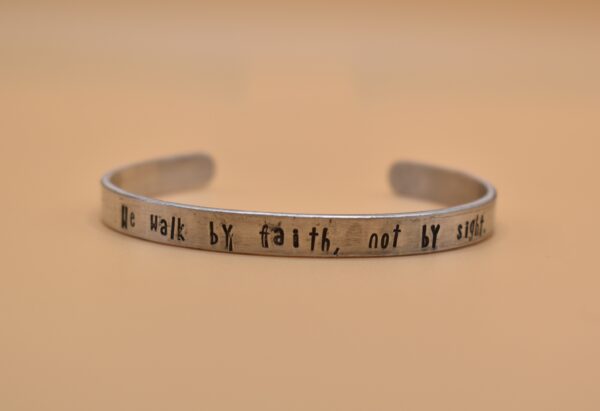 2 Corinthians 5:7 Metal Stamp Bracelet