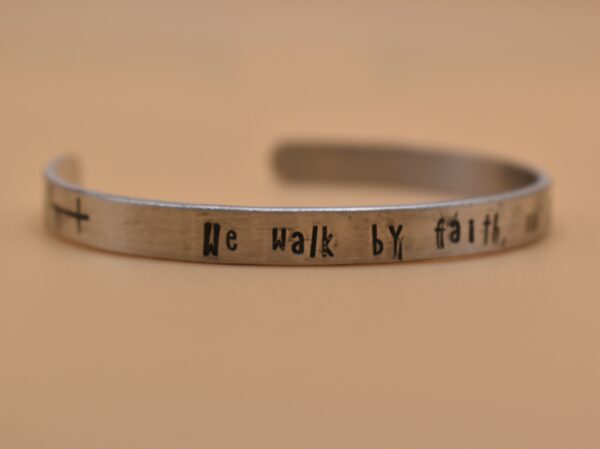 2 Corinthians 5:7 Metal Stamp Bracelet - Image 2