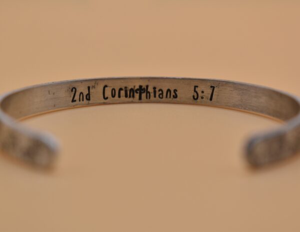2 Corinthians 5:7 Metal Stamp Bracelet - Image 6