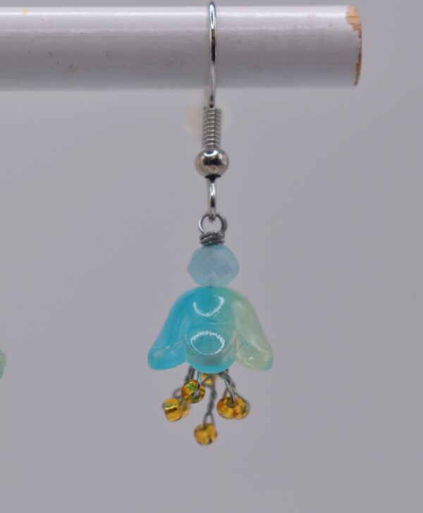 Blue\Green Flower Earrings - Image 3
