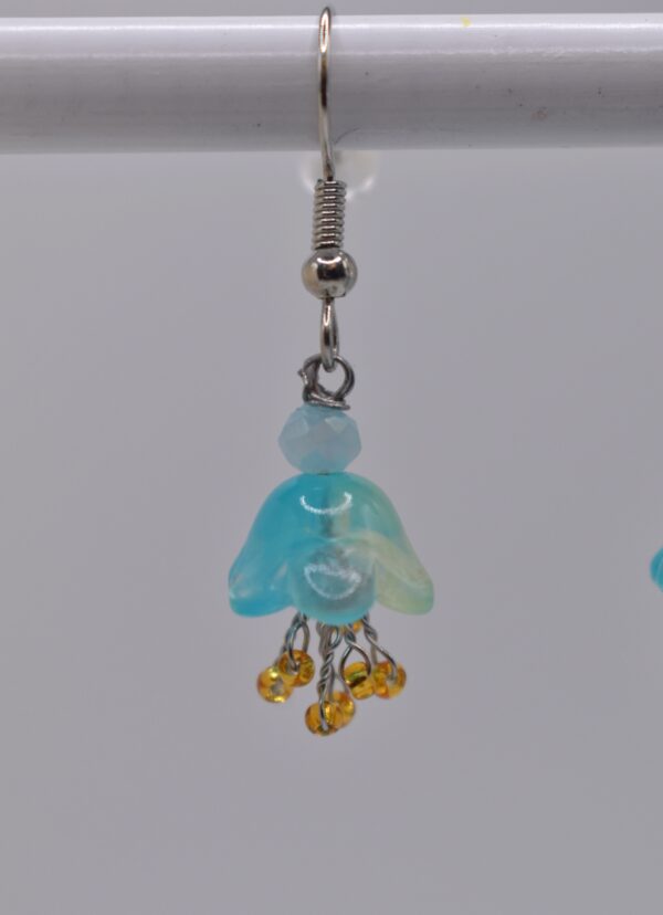 Blue\Green Flower Earrings - Image 4