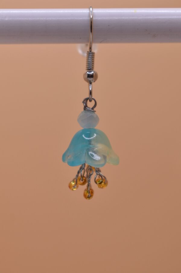Blue\Green Flower Earrings - Image 7