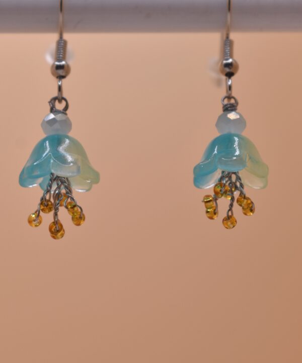 Blue\Green Flower Earrings - Image 5
