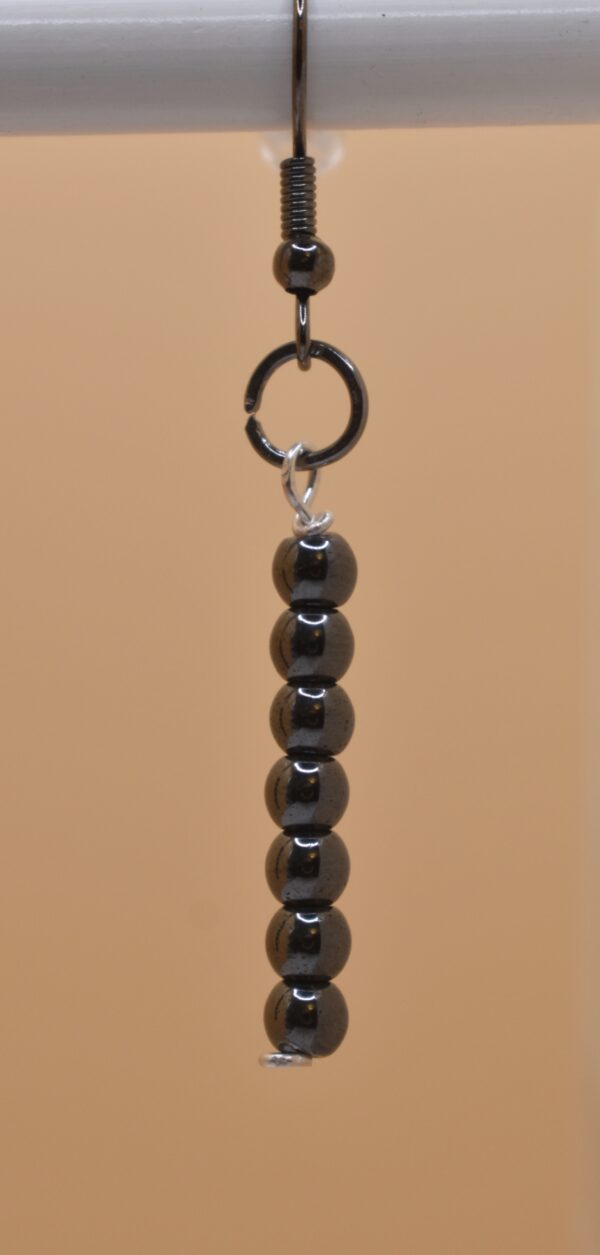 Black Pearl Line Earrings - Image 2