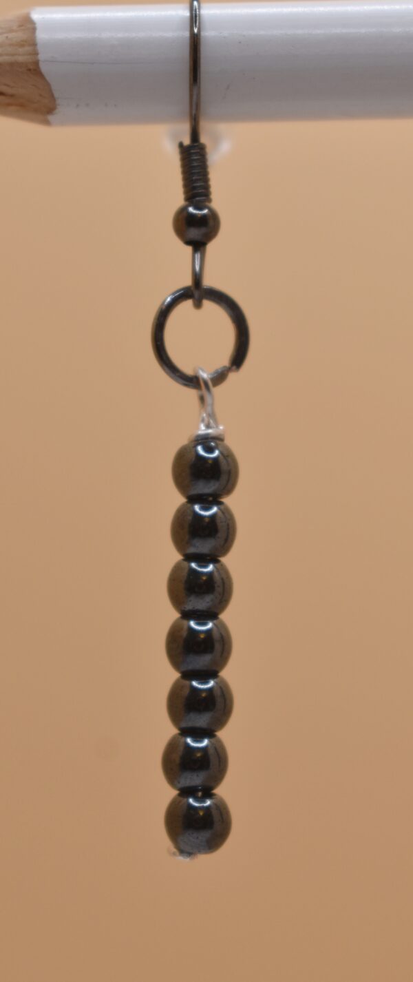 Black Pearl Line Earrings - Image 3