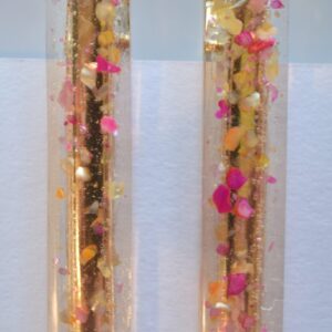 Pink and Yellow Line Hair Clip Set