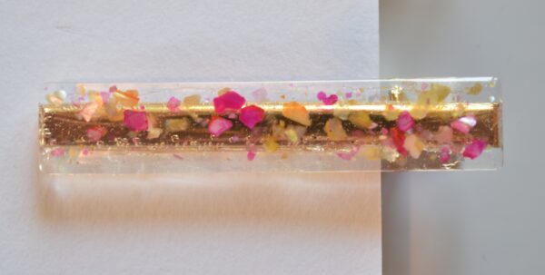 Pink and Yellow Line Hair Clip Set - Image 3