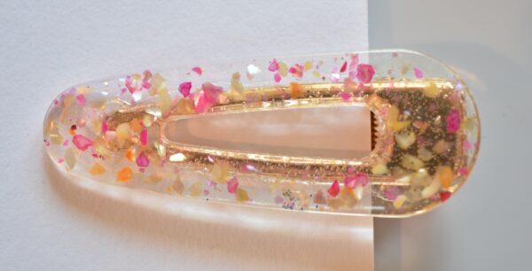 Pink and Yellow Oval Hair Clip Set - Image 2