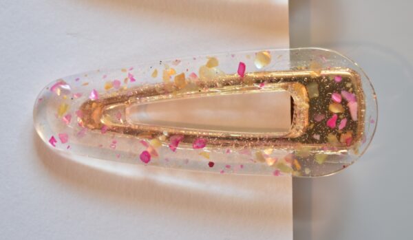 Pink and Yellow Oval Hair Clip Set - Image 3