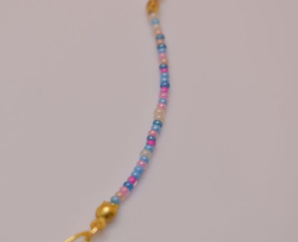 Gold, Pink, & Blue Necklace and Bracelet Set - Image 7