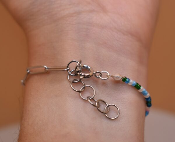 Silver, Pink, Green, Yellow, & Blue Necklace and Bracelet Set - Image 10