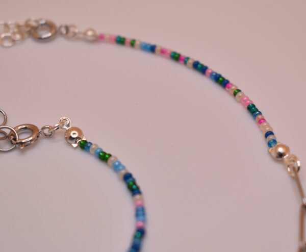 Silver, Pink, Green, Yellow, & Blue Necklace and Bracelet Set - Image 14