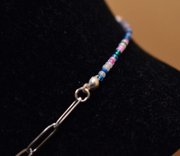 Silver, Pink, Green, Yellow, & Blue Necklace and Bracelet Set - Image 18