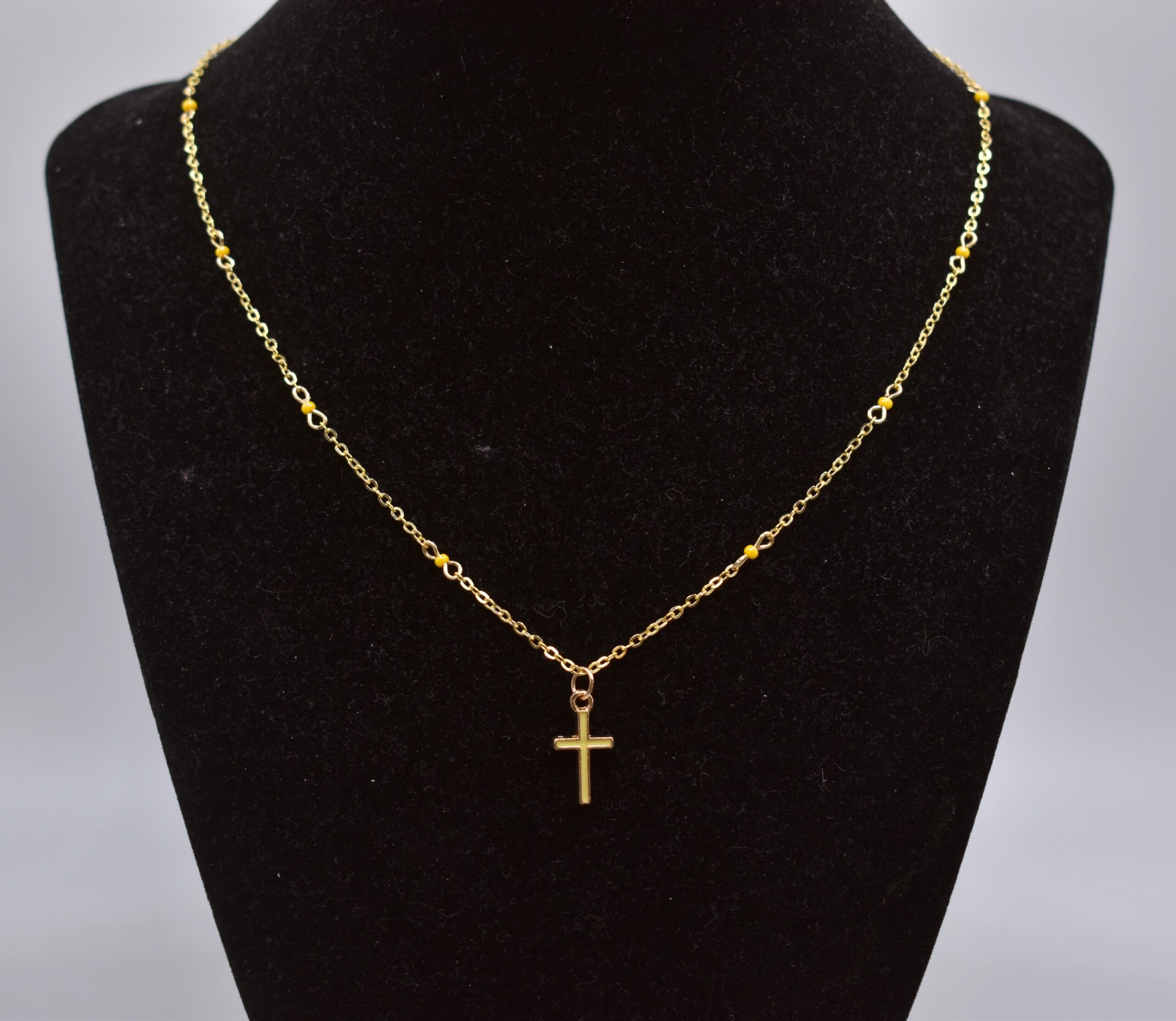 Gold & Yellow Cross Necklace