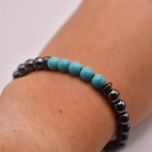 Black Pearl & Turquoise Bead Bracelet