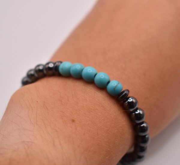 Black Pearl & Turquoise Bead Bracelet