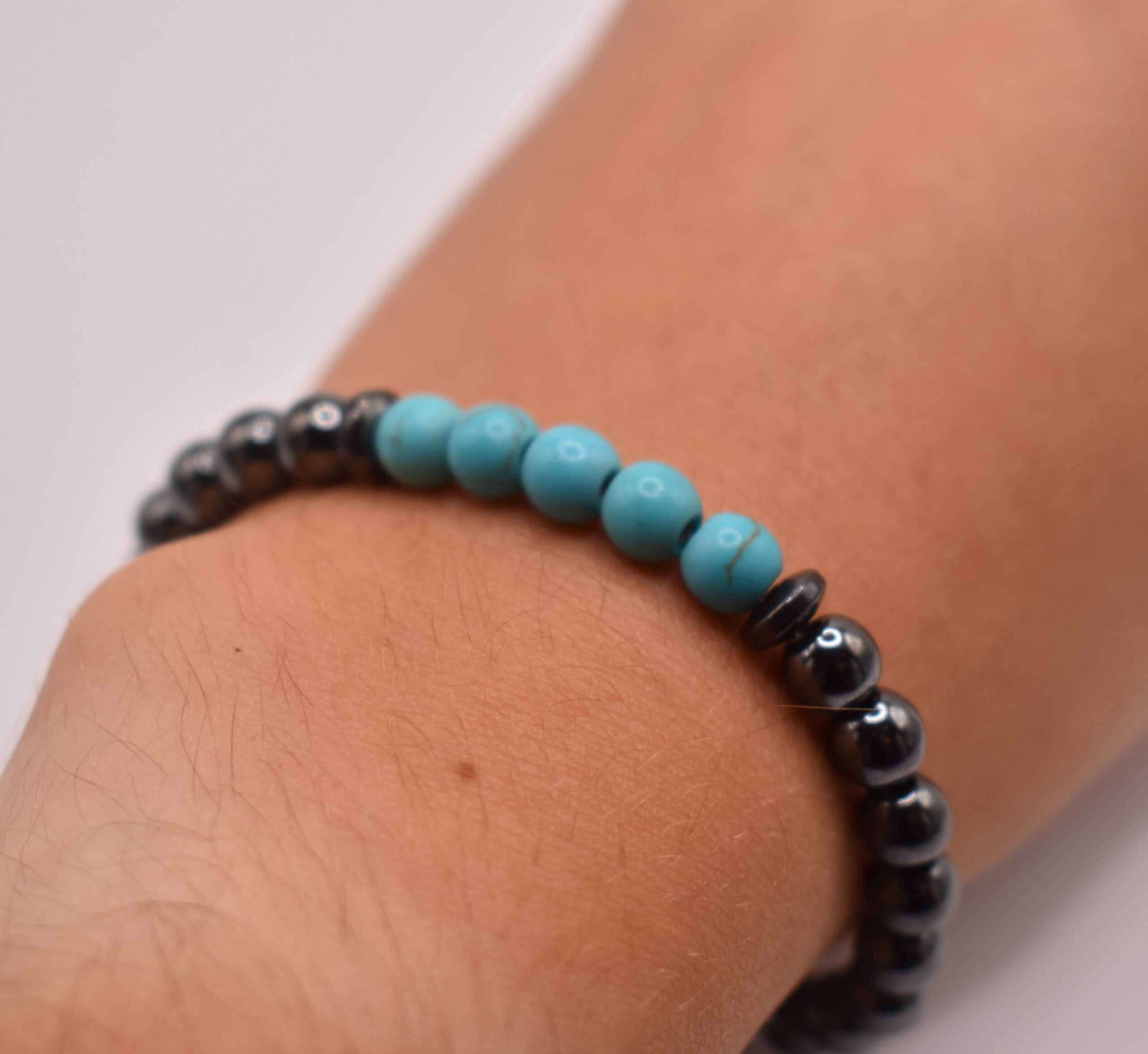 Black Pearl & Turquoise Bead Bracelet