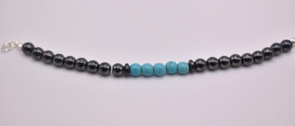 Black Pearl & Turquoise Bead Bracelet - Image 4