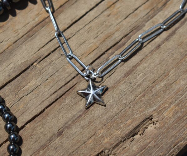 Star Paperclip Chain Necklace - Image 4