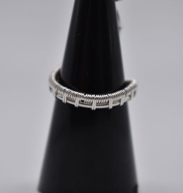 Pink & Teal Adjustable Silver Ring - Image 5