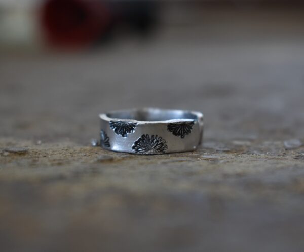 Metal Stamp Longhorn Flower Ring - Image 4