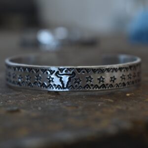 Metal Stamp Longhorn Star Bracelet
