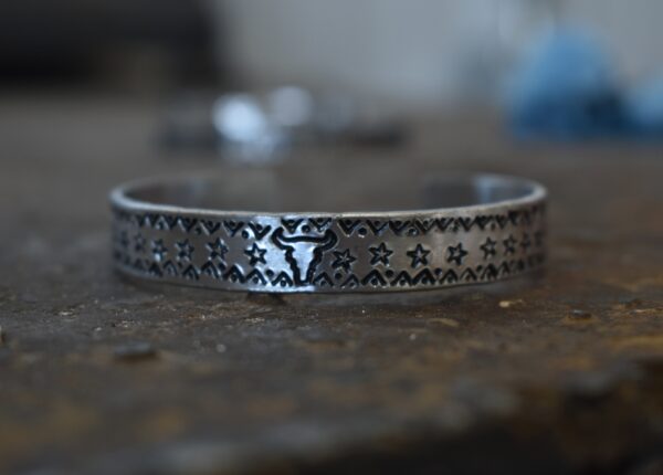 Metal Stamp Longhorn Star Bracelet